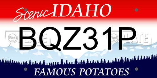 BQZ31P Idaho License Plate