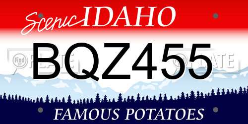 BQZ455 Idaho License Plate