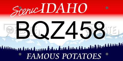 BQZ458 Idaho License Plate