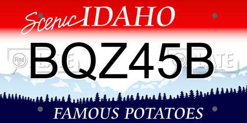 BQZ45B Idaho License Plate