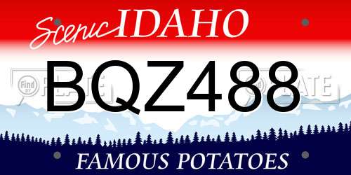 BQZ488 Idaho License Plate