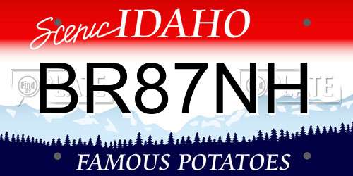 BR87NH Idaho License Plate