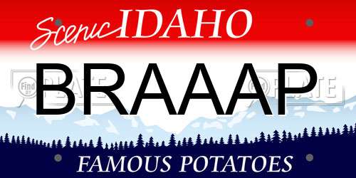 BRAAAP Idaho License Plate