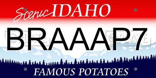 BRAAAP7 Idaho License Plate