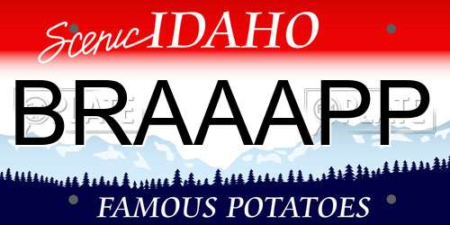 BRAAAPP Idaho License Plate