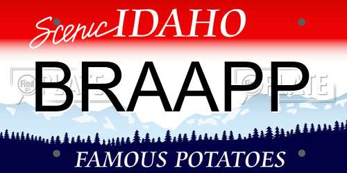 BRAAPP Idaho License Plate