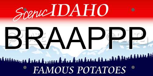 BRAAPPP Idaho License Plate