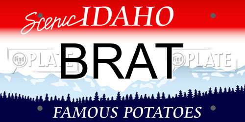 BRAT Idaho License Plate