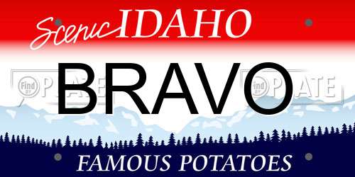 BRAVO Idaho License Plate