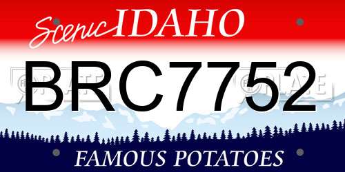 BRC7752 Idaho License Plate