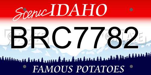 BRC7782 Idaho License Plate