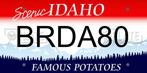 BRDA80 Idaho License Plate
