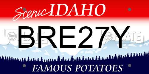 BRE27Y Idaho License Plate