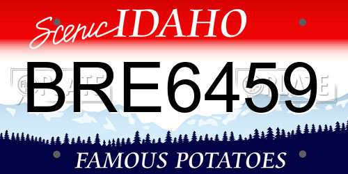 BRE6459 Idaho License Plate