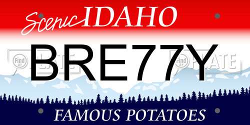 BRE77Y Idaho License Plate