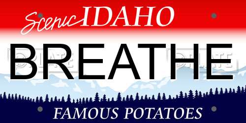 BREATHE Idaho License Plate