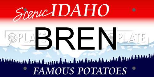 BREN Idaho License Plate