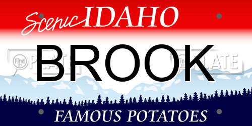 BROOK Idaho License Plate