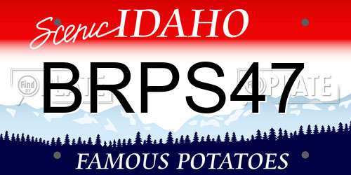 BRPS47 Idaho License Plate