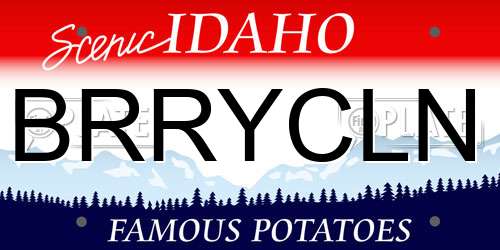 BRRYCLN Idaho License Plate