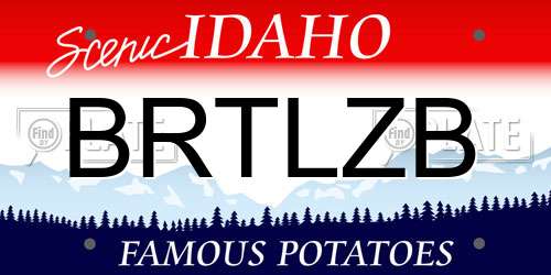 BRTLZB Idaho License Plate