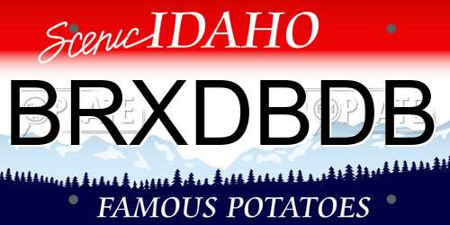 BRXDBDB Idaho License Plate