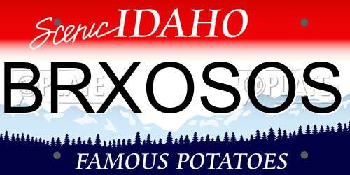 BRXOSOS Idaho License Plate