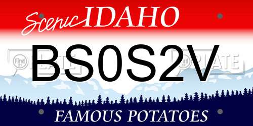 BS0S2V Idaho License Plate