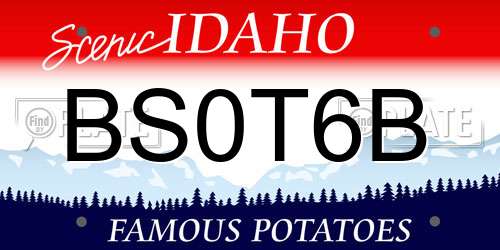 BS0T6B Idaho License Plate