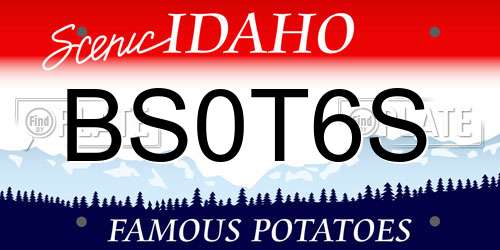 BS0T6S Idaho License Plate