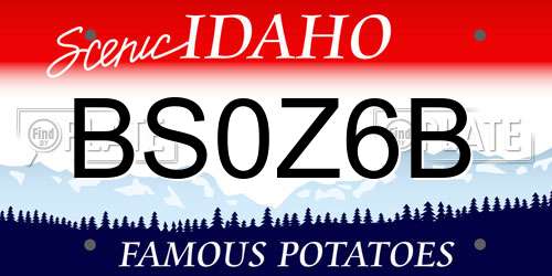 BS0Z6B Idaho License Plate