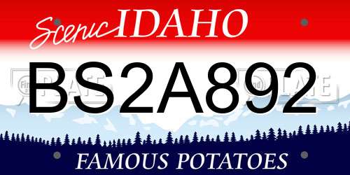 BS2A892 Idaho License Plate
