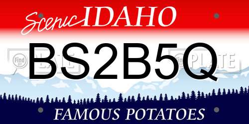 BS2B5Q Idaho License Plate