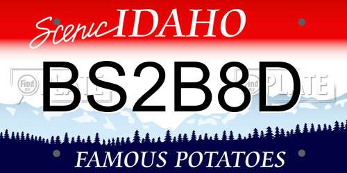 BS2B8D Idaho License Plate