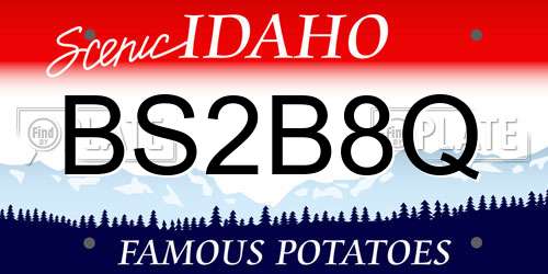 BS2B8Q Idaho License Plate
