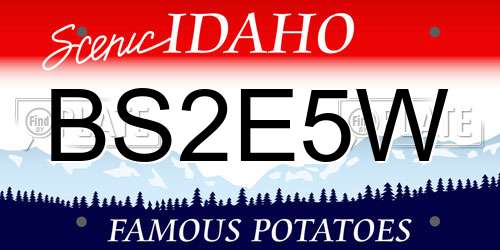 BS2E5W Idaho License Plate