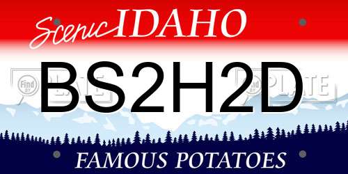 BS2H2D Idaho License Plate