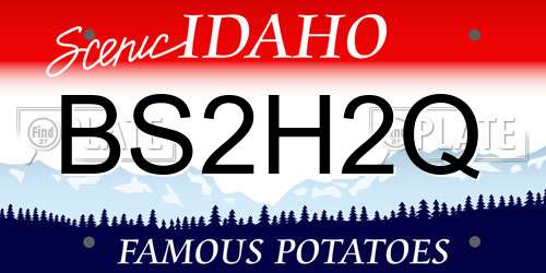 BS2H2Q Idaho License Plate