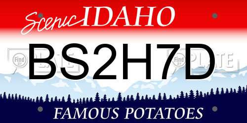 BS2H7D Idaho License Plate