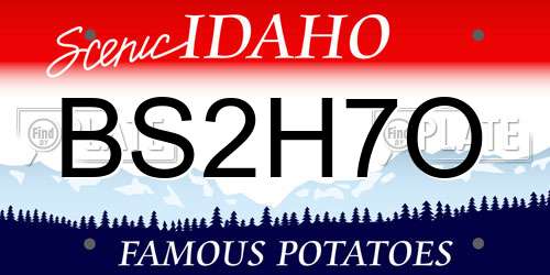 BS2H7O Idaho License Plate