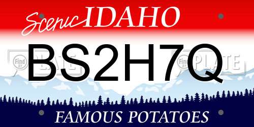 BS2H7Q Idaho License Plate