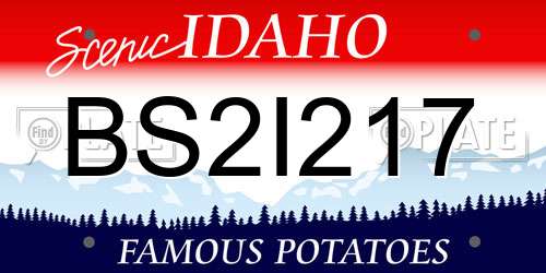 BS2I217 Idaho License Plate