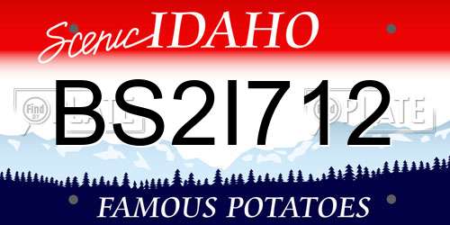 BS2I712 Idaho License Plate