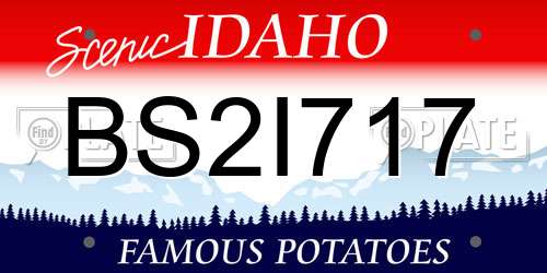 BS2I717 Idaho License Plate