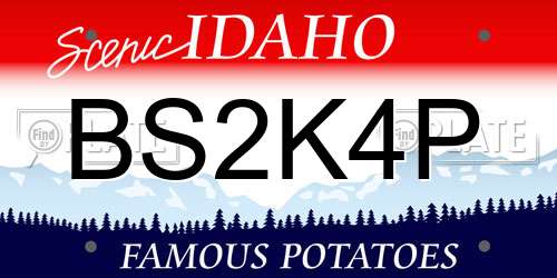 BS2K4P Idaho License Plate