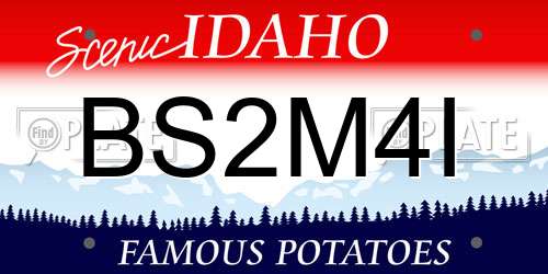 BS2M4I Idaho License Plate