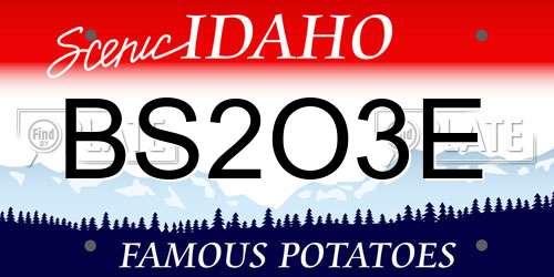 BS2O3E Idaho License Plate