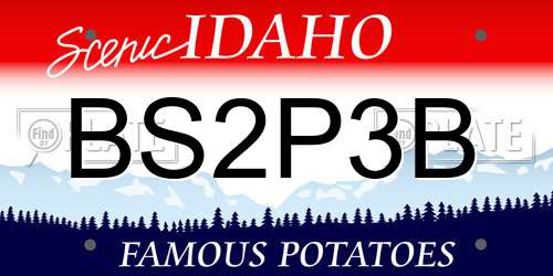 BS2P3B Idaho License Plate