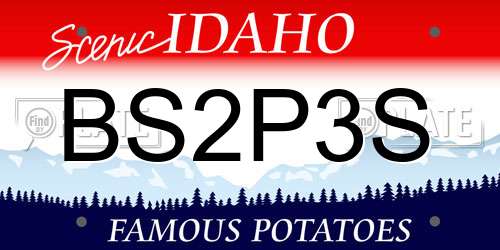 BS2P3S Idaho License Plate