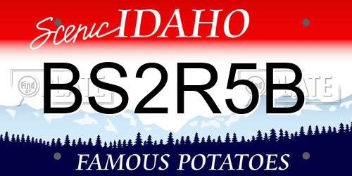 BS2R5B Idaho License Plate